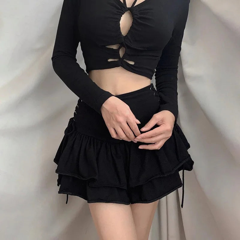 "I'm Not Lovely" High Waist Gothic Y2K Style Mini Skirt
