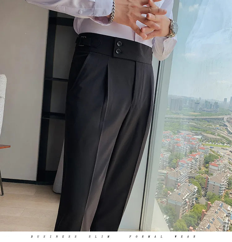 “All About It” Men’s Designer High Waist Business Casual Dress Pants