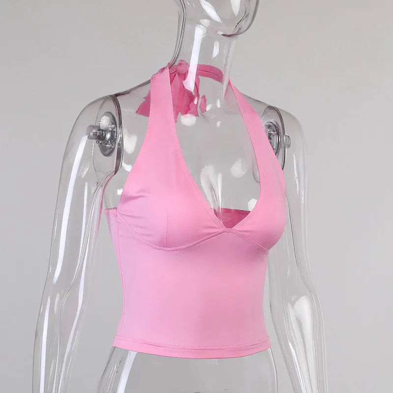 “Pounce On Me” Women’s Sexy Sexy Off Shoulder Backless Halter Top