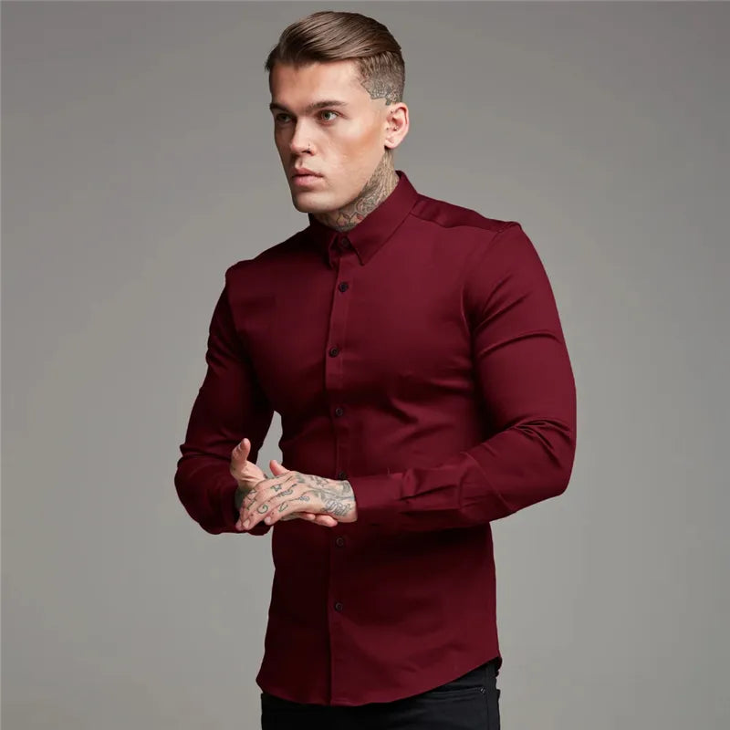 "Mr. Suave" Men's Business Casual Designer Long Sleeve Shirt