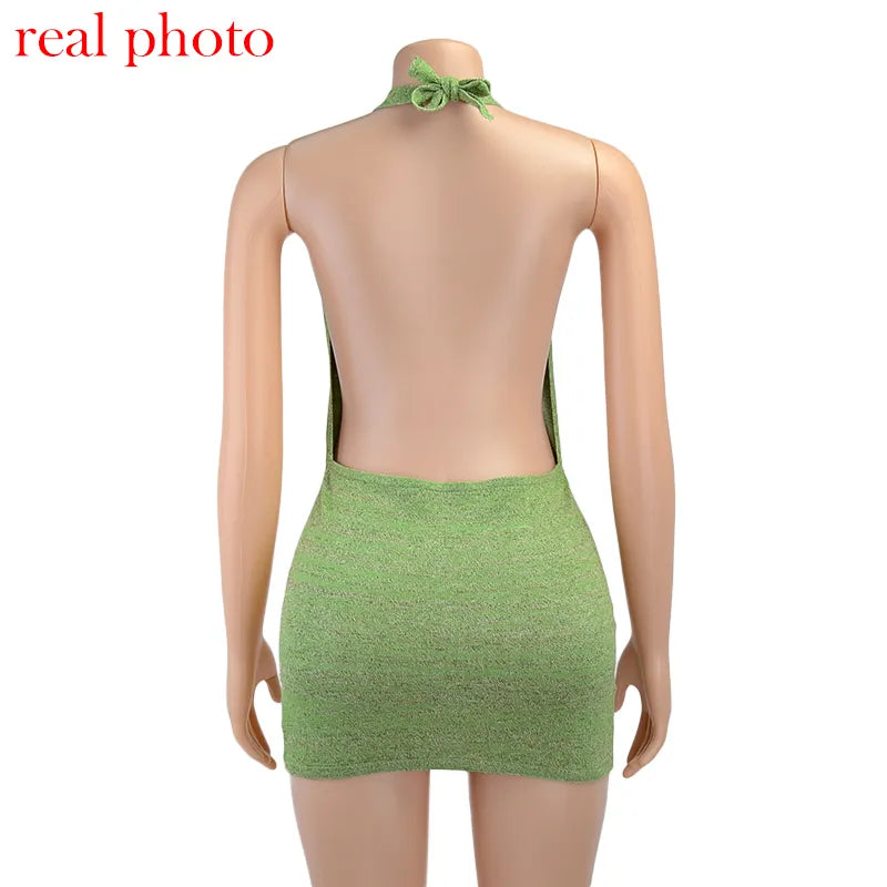 ”Prettiest Problem” Sexy Knitted Backless Bodycon Mini Dress