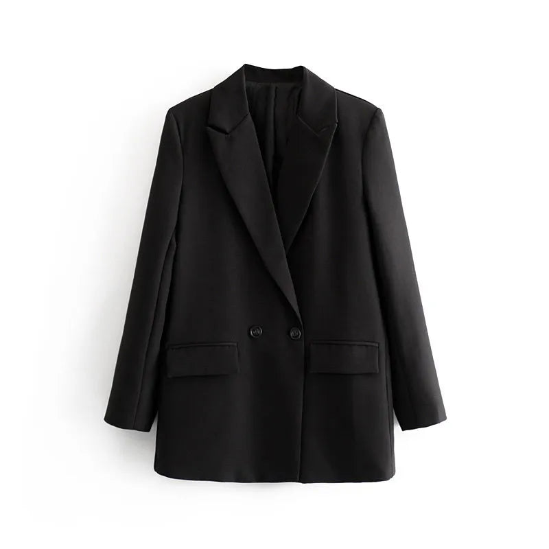 “I’m So Sly” Women’s Solid Double-Breasted Blazer