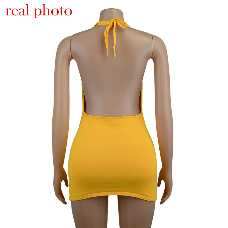 ”Prettiest Problem” Sexy Knitted Backless Bodycon Mini Dress
