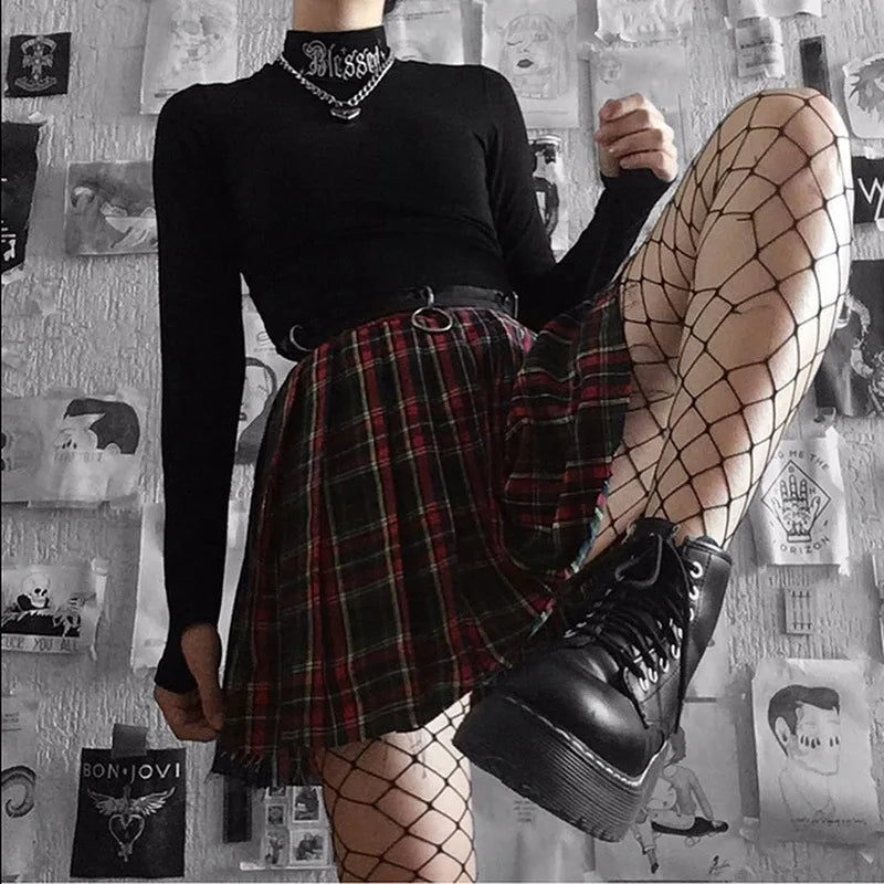 “#Blessed” Embroidered Gothic Bodycon Long Sleeve Crop Top
