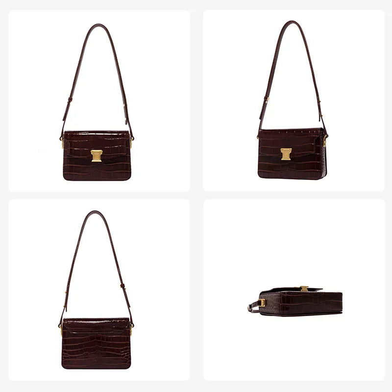 "Last Few Months" Retro Crocodile Leather Handbag