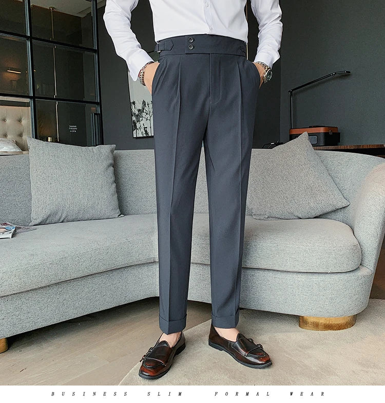 “All About It” Men’s Designer High Waist Business Casual Dress Pants
