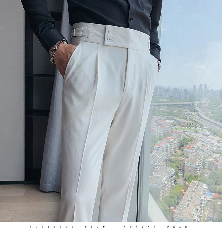 “All About It” Men’s Designer High Waist Business Casual Dress Pants