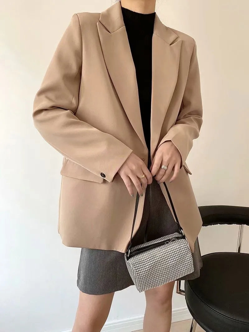 “I’m So Sly” Women’s Solid Double-Breasted Blazer