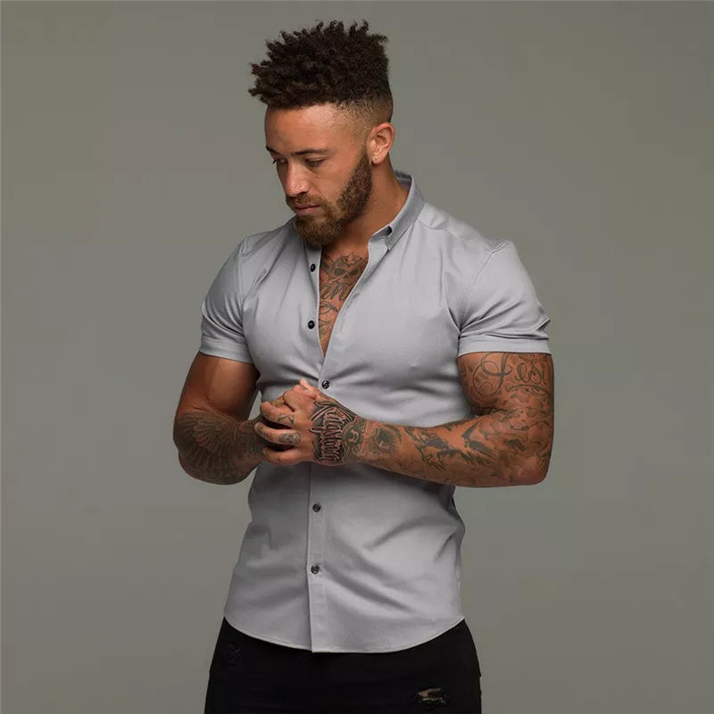 "Get Right" Designer Business Casual Short Sleeve Shirts