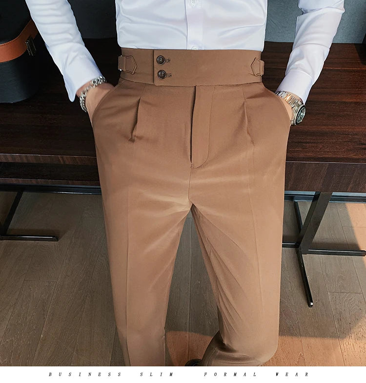 “All About It” Men’s Designer High Waist Business Casual Dress Pants