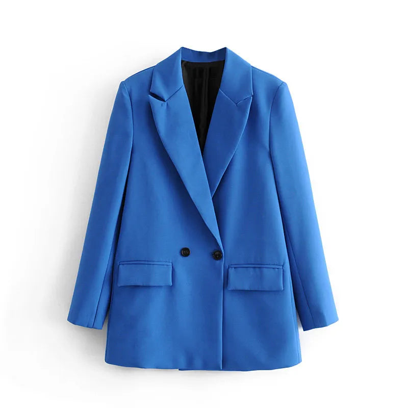 “I’m So Sly” Women’s Solid Double-Breasted Blazer