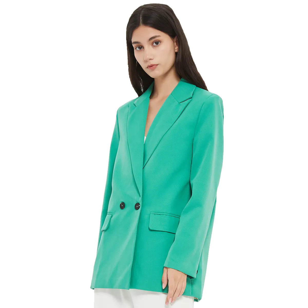 “I’m So Sly” Women’s Solid Double-Breasted Blazer