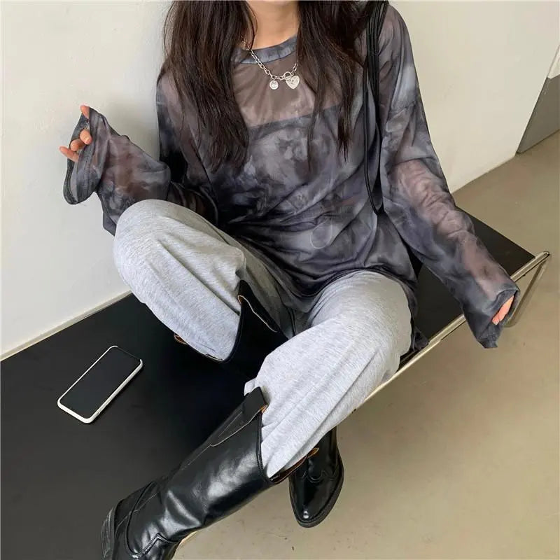 "Turn Me Dark" HIgh Street Style Long Sleeve Tops