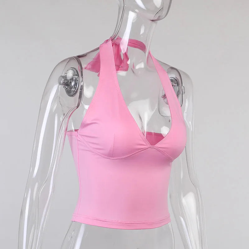 “Pounce On Me” Women’s Sexy Sexy Off Shoulder Backless Halter Top