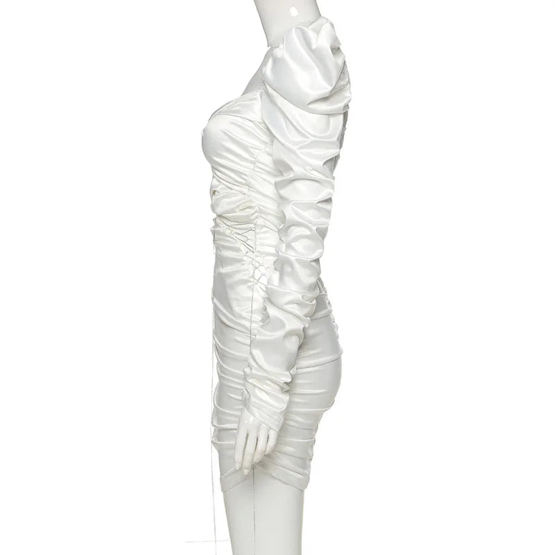 “Crystallized” Sexy Diamond Studded Lace Up Bodycon Party Dress