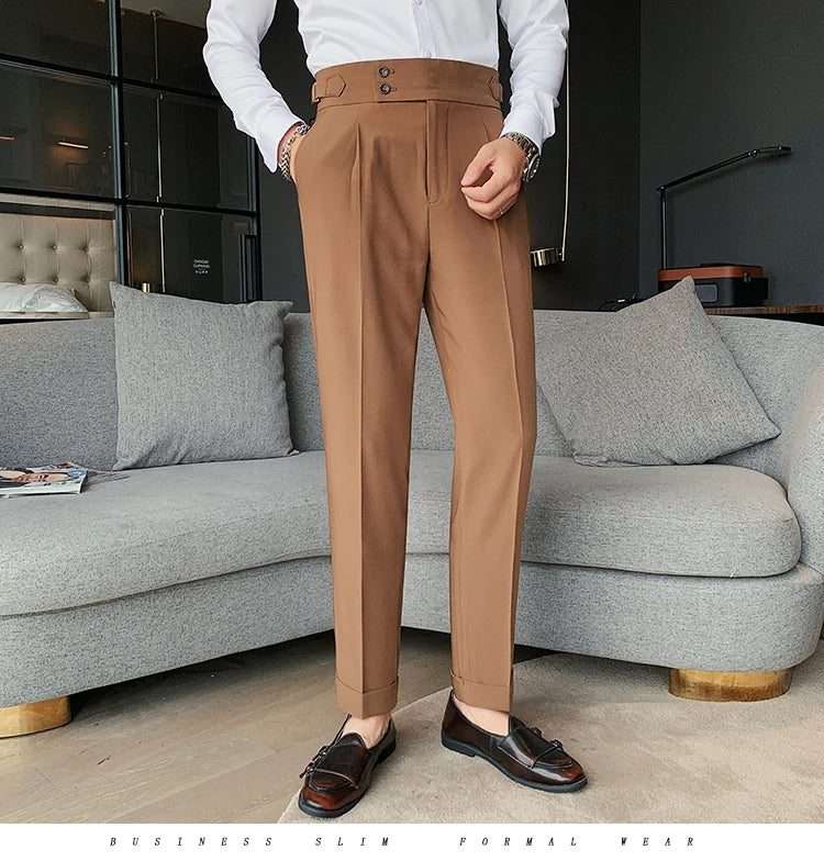 “All About It” Men’s Designer High Waist Business Casual Dress Pants