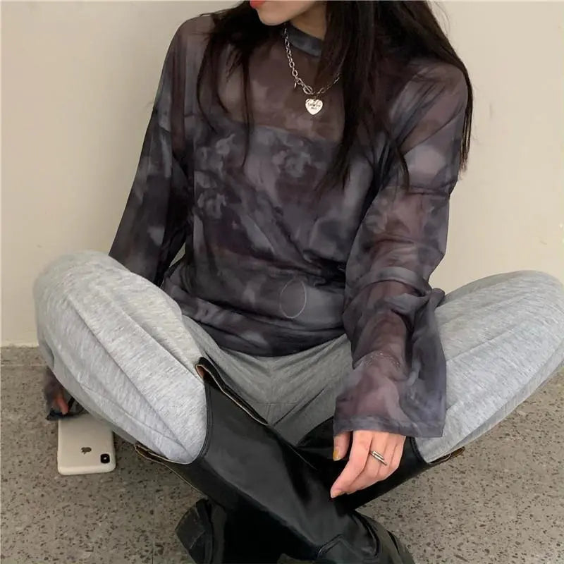 "Turn Me Dark" HIgh Street Style Long Sleeve Tops