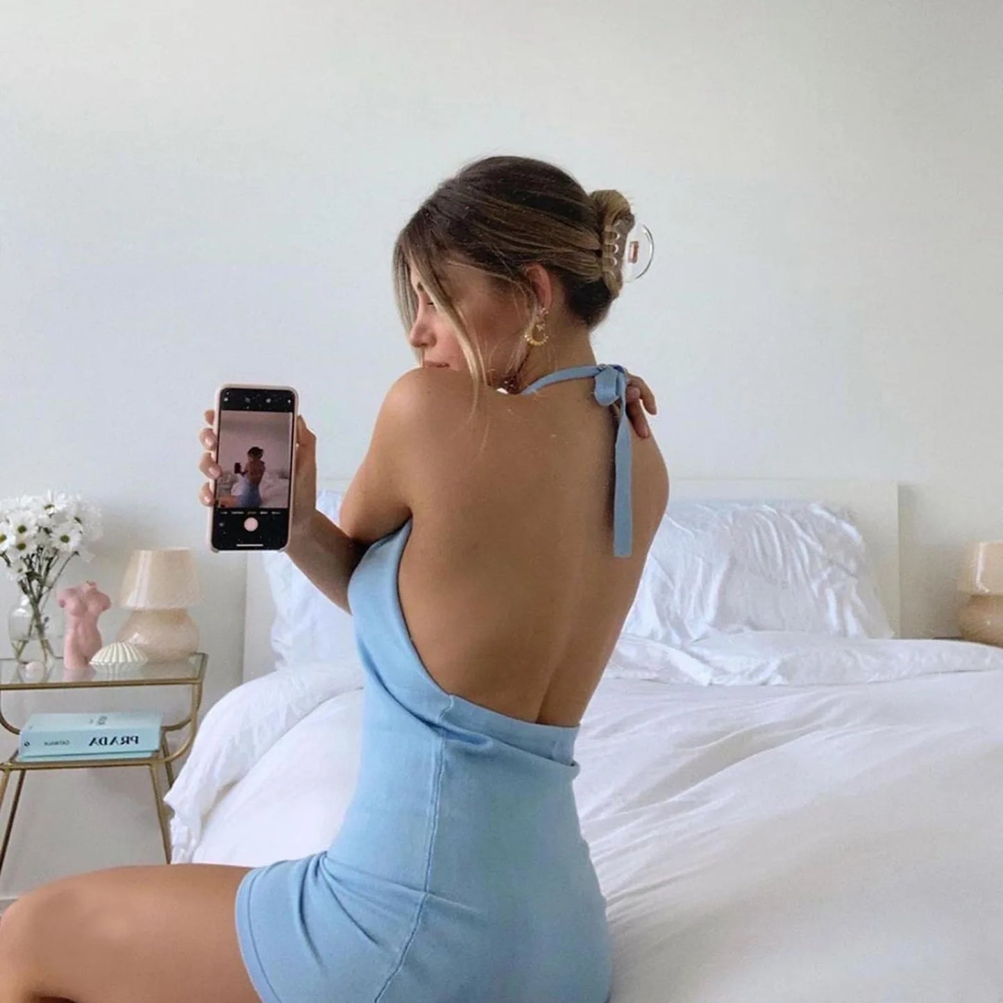 ”Prettiest Problem” Sexy Knitted Backless Bodycon Mini Dress