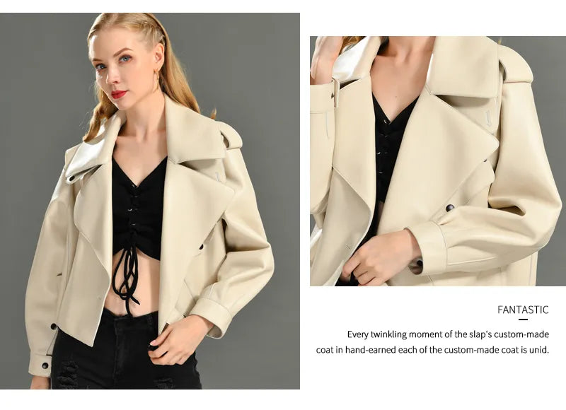 “Diamond” Women’s Sheepskin Designer Leather Jacket