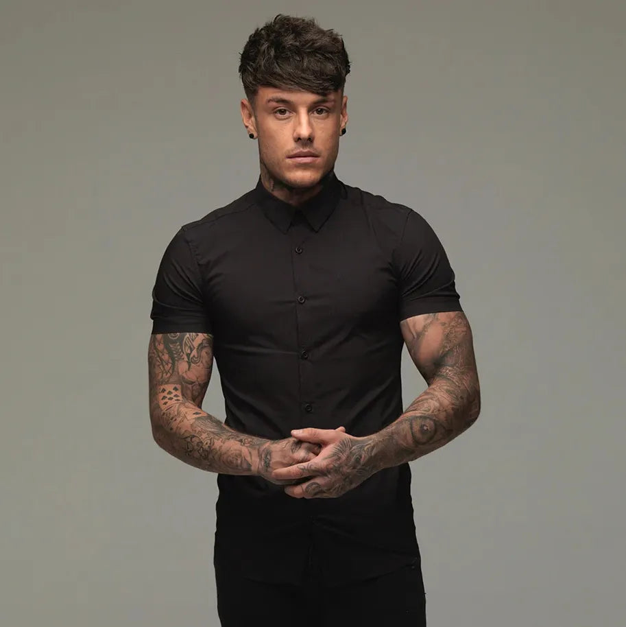 "Nightclub Stories" Men's Casual Designer Slim Fit Button Up Shirt