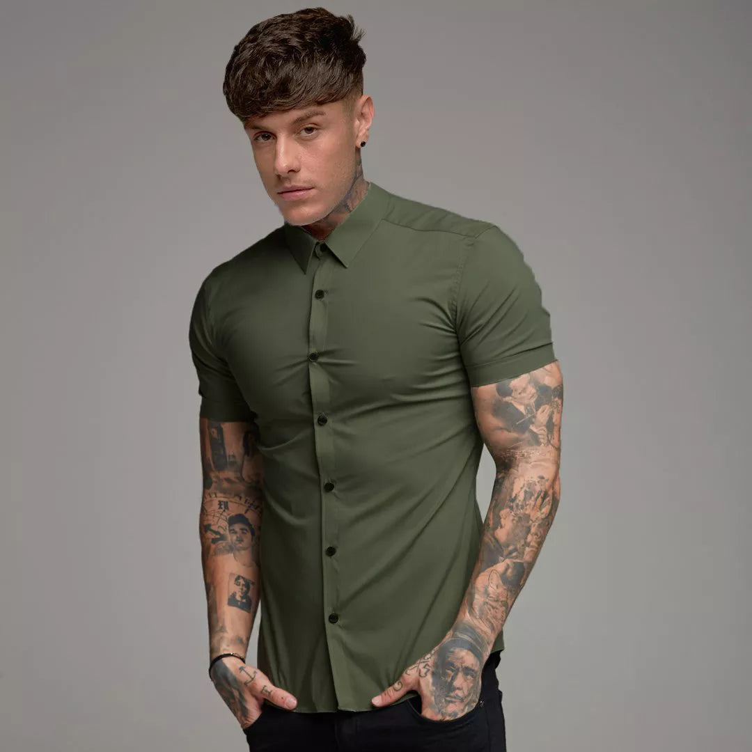 "Nightclub Stories" Men's Casual Designer Slim Fit Button Up Shirt