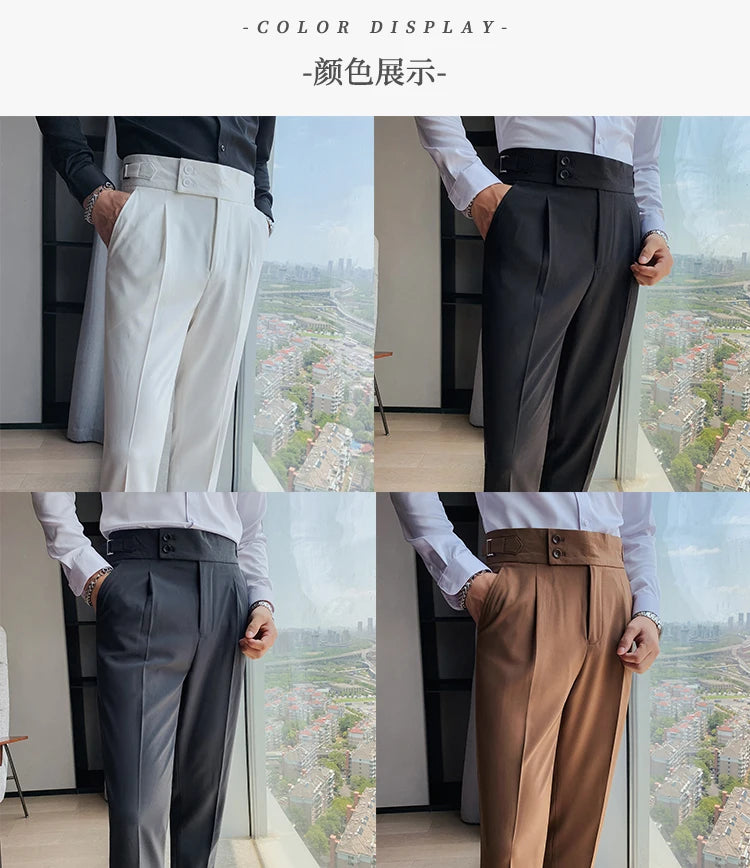 “All About It” Men’s Designer High Waist Business Casual Dress Pants
