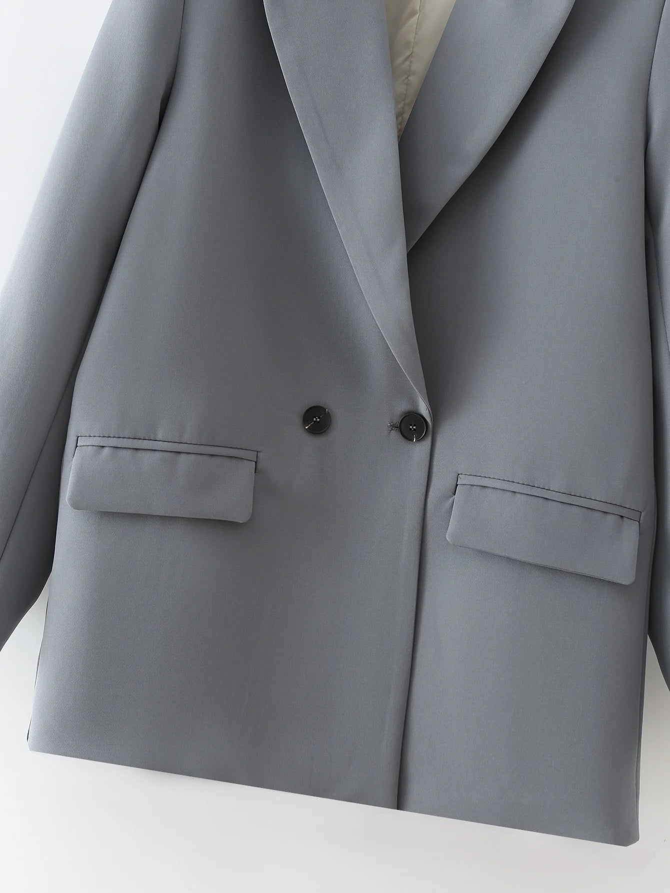 “I’m So Sly” Women’s Solid Double-Breasted Blazer
