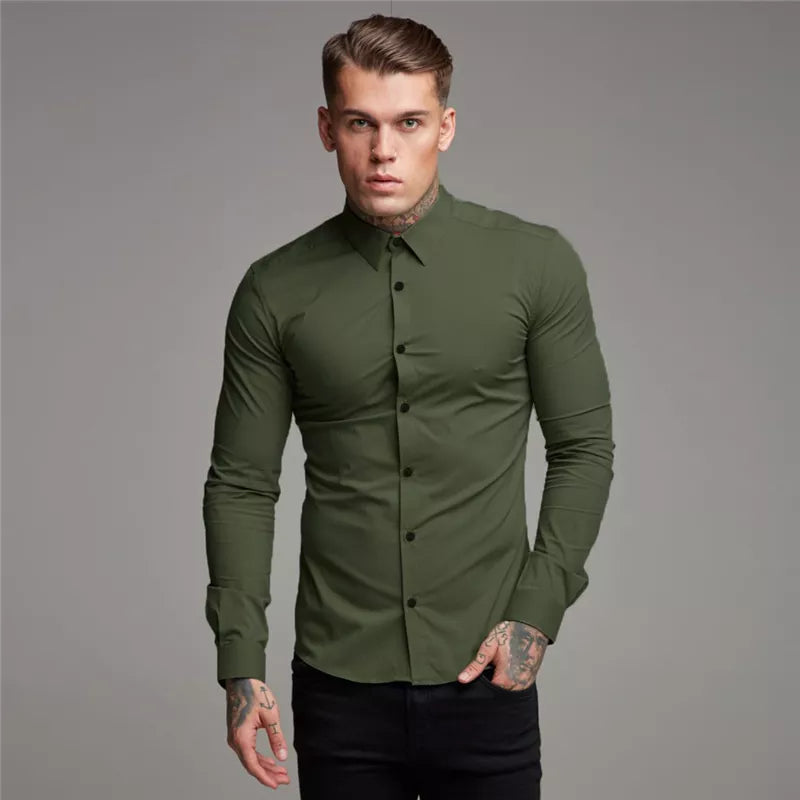 "Mr. Suave" Men's Business Casual Designer Long Sleeve Shirt