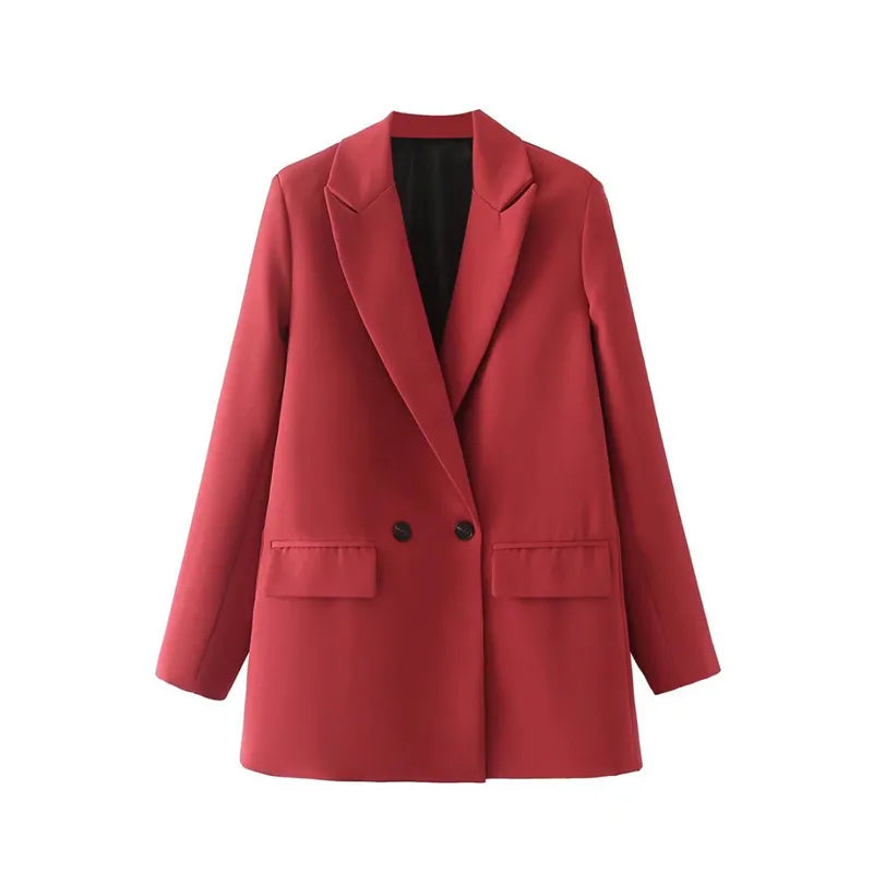 “I’m So Sly” Women’s Solid Double-Breasted Blazer