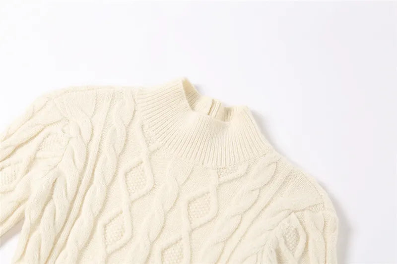 "Keep Me Interested" Knitted Backless Long Sleeve Mini Dress