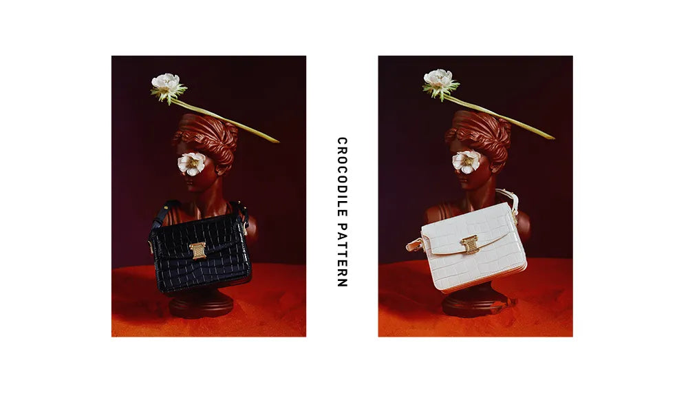 "Last Few Months" Retro Crocodile Leather Handbag