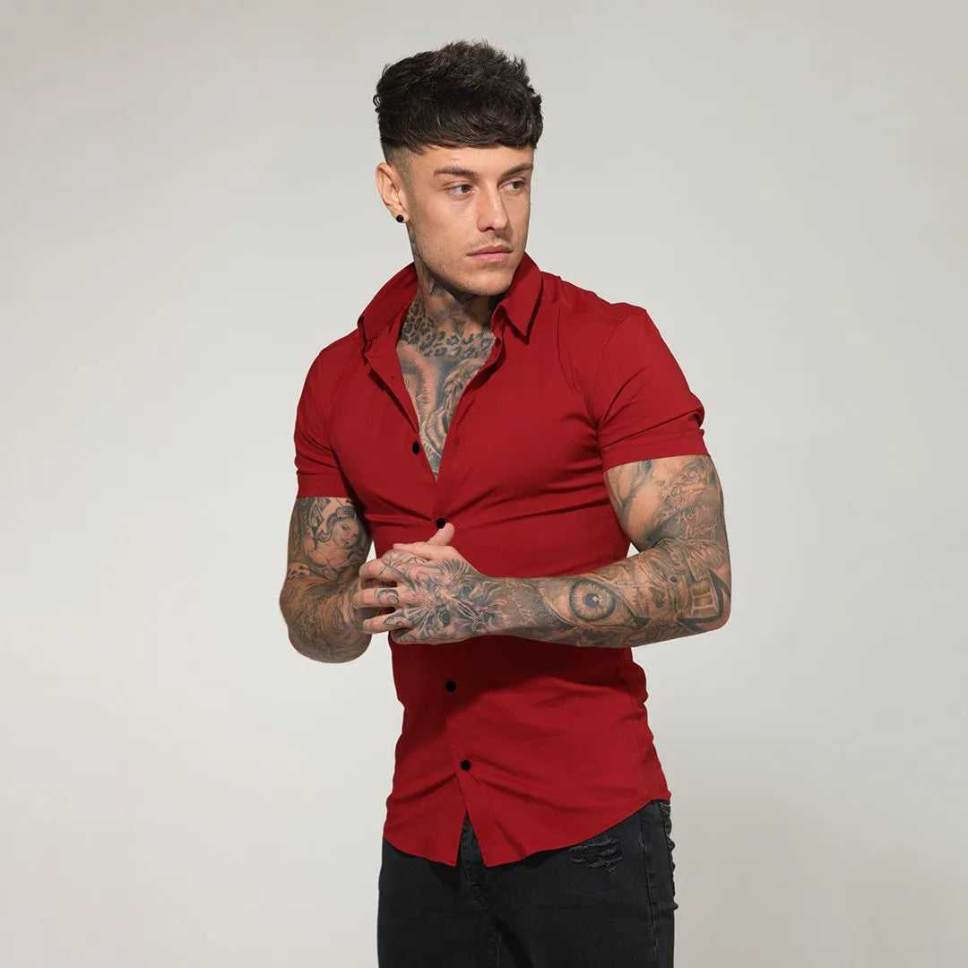 "Nightclub Stories" Men's Casual Designer Slim Fit Button Up Shirt