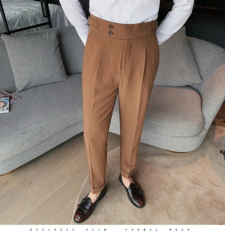“All About It” Men’s Designer High Waist Business Casual Dress Pants
