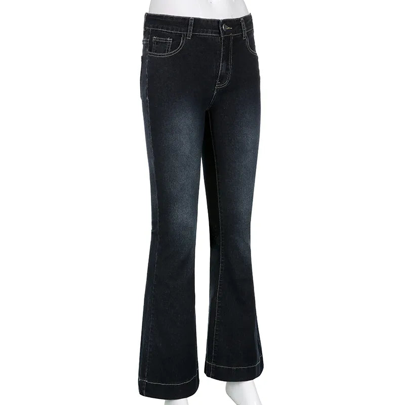 “Gossip Girl” Women’s Retro Y2K Style Low Waist Flare Jeans