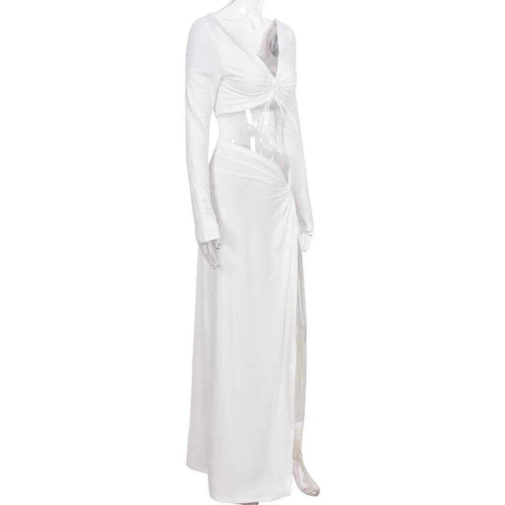 "Talk Of The Town" Women’s Elegant Long Sleeve Two Piece Set