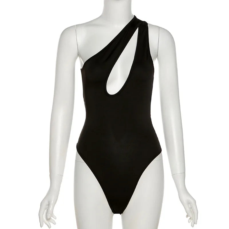 "Delicacy" One Shoulder Bodycon Bodysuit