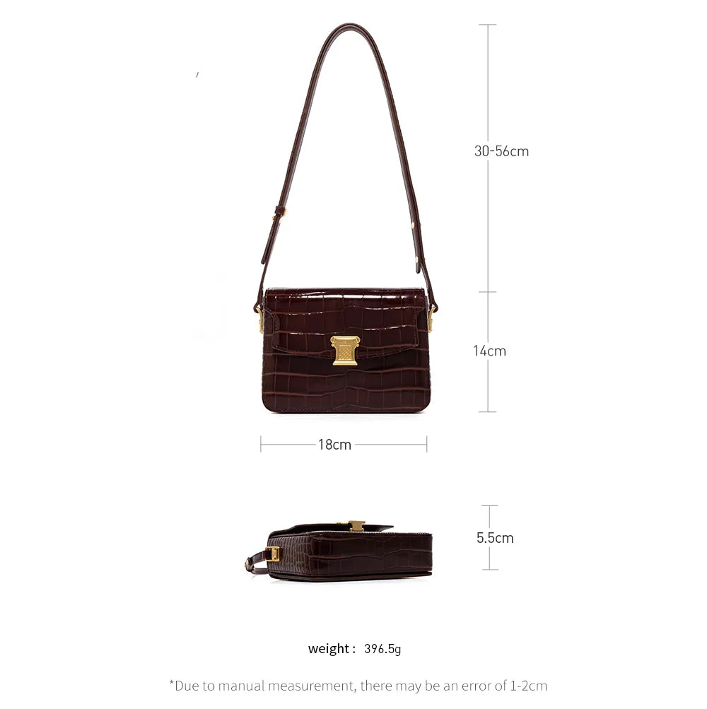 "Last Few Months" Retro Crocodile Leather Handbag