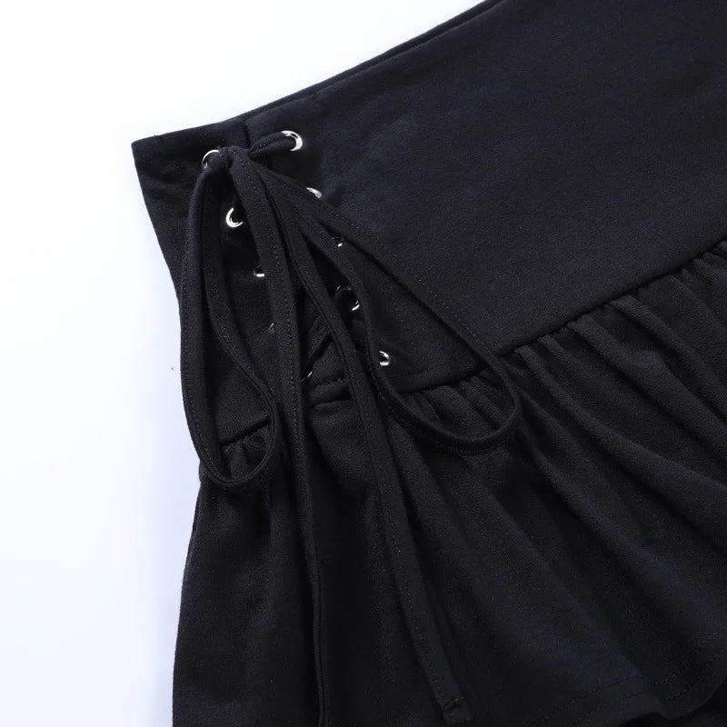 "I'm Not Lovely" High Waist Gothic Y2K Style Mini Skirt