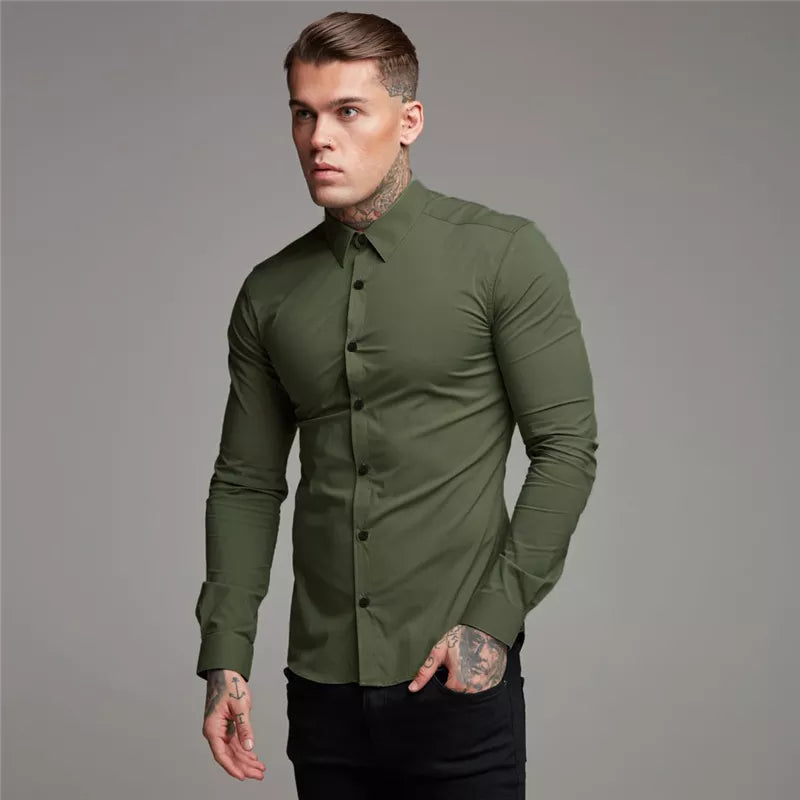 "Mr. Suave" Men's Business Casual Designer Long Sleeve Shirt