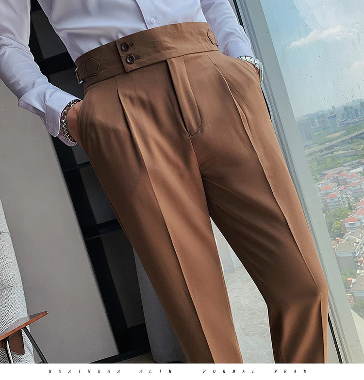 “All About It” Men’s Designer High Waist Business Casual Dress Pants