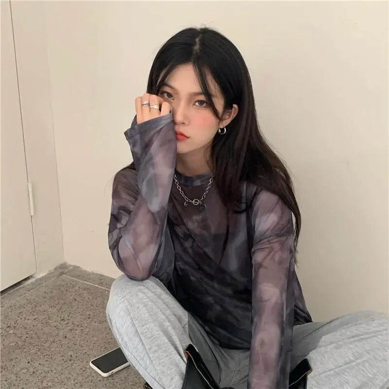 "Turn Me Dark" HIgh Street Style Long Sleeve Tops