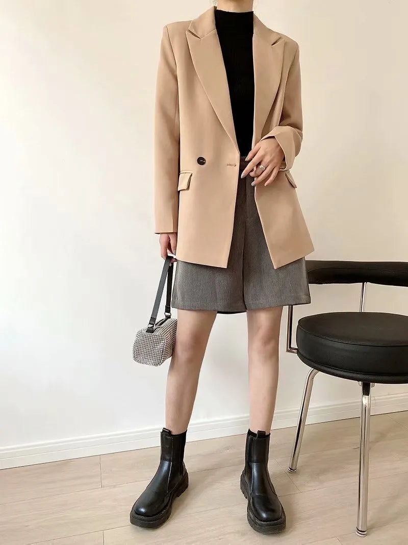 “I’m So Sly” Women’s Solid Double-Breasted Blazer