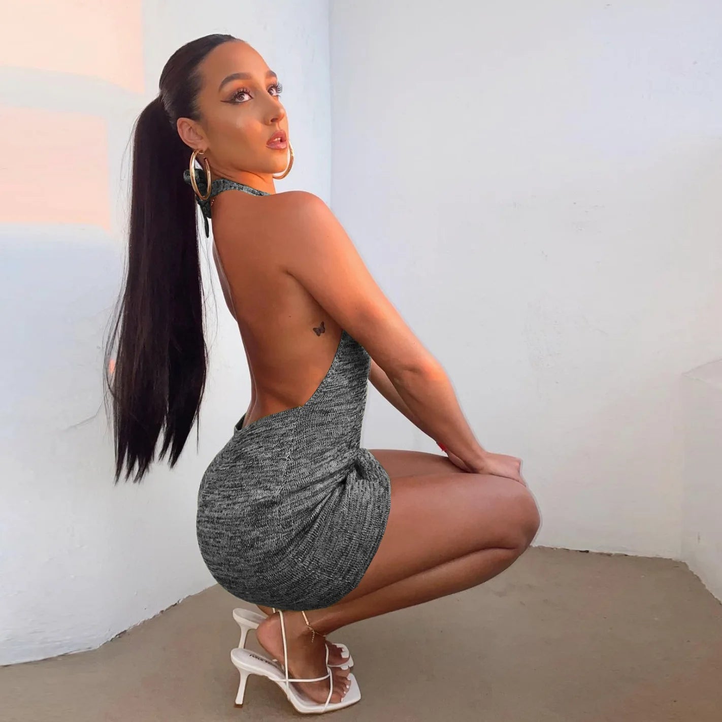 ”Prettiest Problem” Sexy Knitted Backless Bodycon Mini Dress