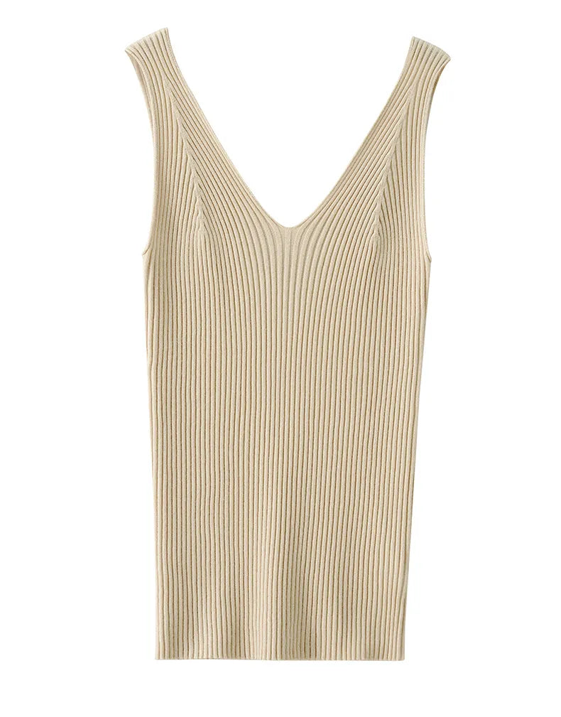 ”Daytime In Milan” Women’s Sexy V-Neck Minimalistic Camis Top