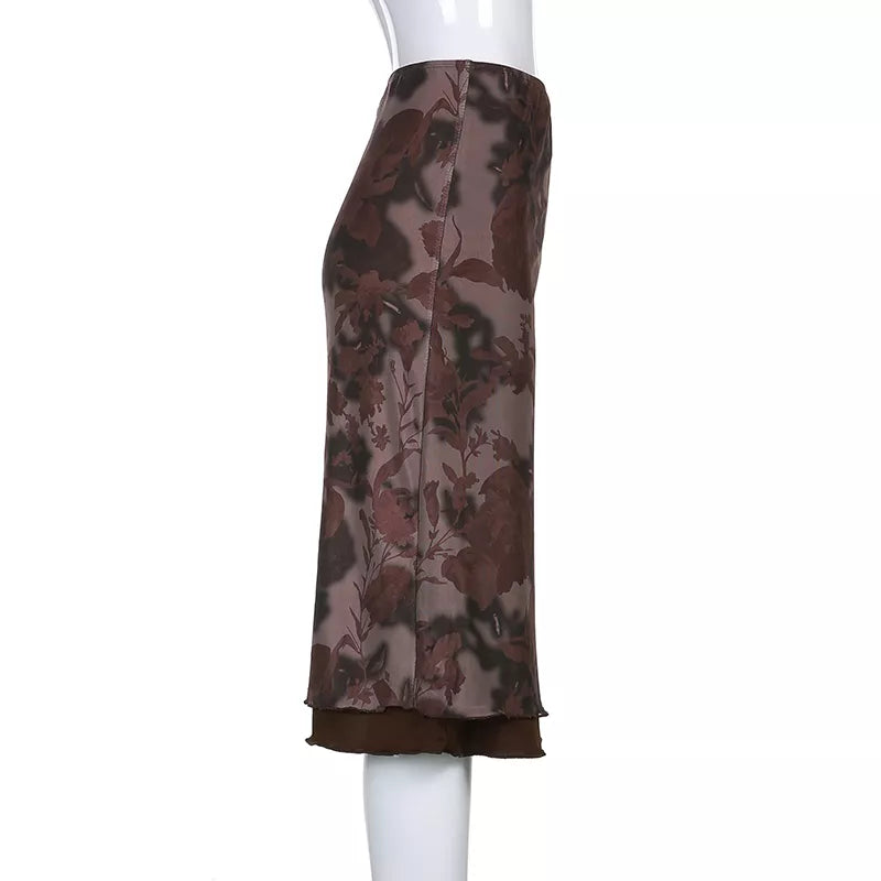 “Euro Grunge” Retro Striped Y2K Style Long Skirt