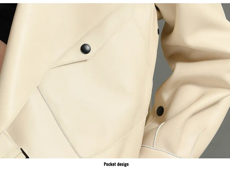“Diamond” Women’s Sheepskin Designer Leather Jacket