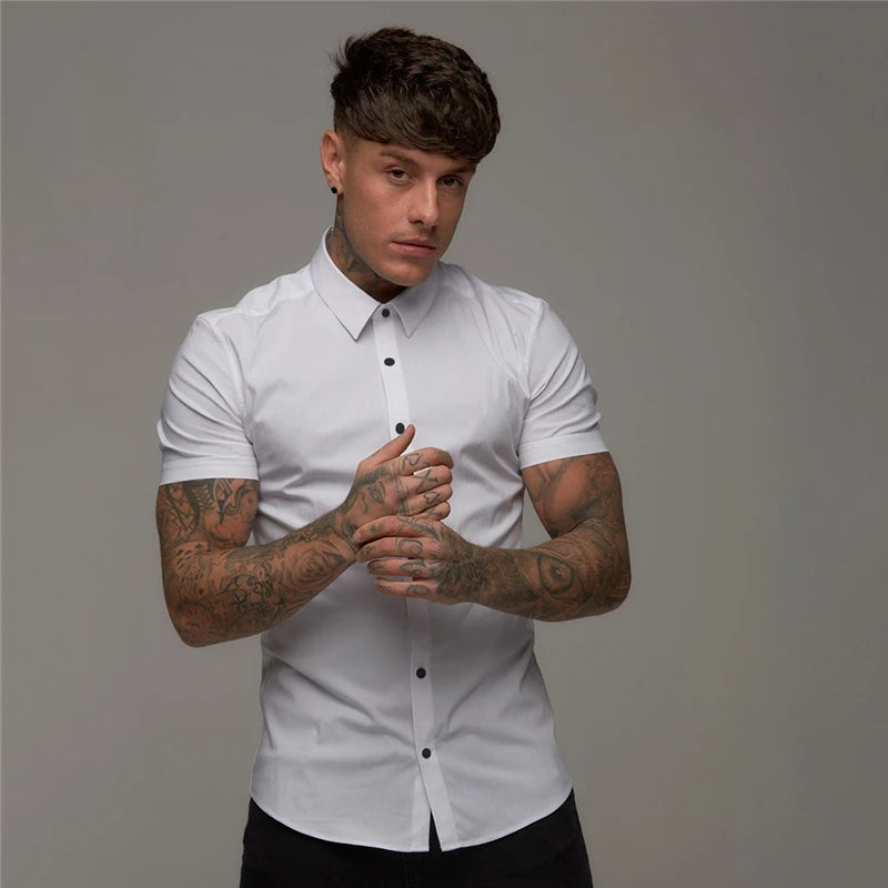 "Nightclub Stories" Men's Casual Designer Slim Fit Button Up Shirt