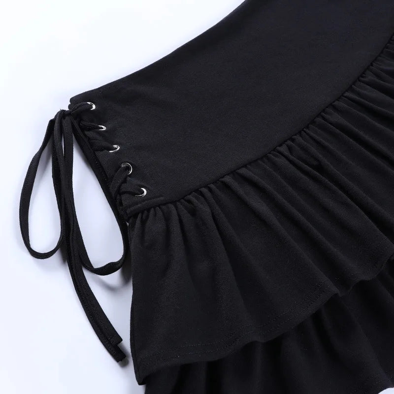 "I'm Not Lovely" High Waist Gothic Y2K Style Mini Skirt