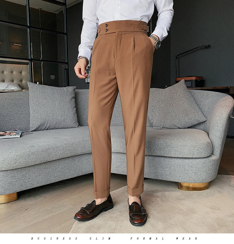 “All About It” Men’s Designer High Waist Business Casual Dress Pants