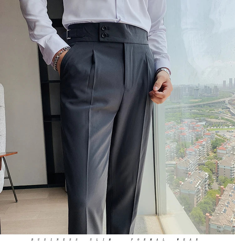 “All About It” Men’s Designer High Waist Business Casual Dress Pants